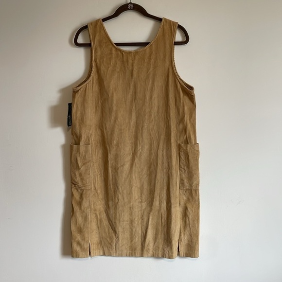 VTG Corduroy Overall Dress 12 Harve Bernard Tan Deadstock Apron NWT Academia - Picture 9 of 14